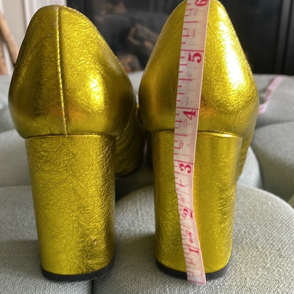 Jonak Story Yellow Metallic Block Heels - Picture 16 of 16